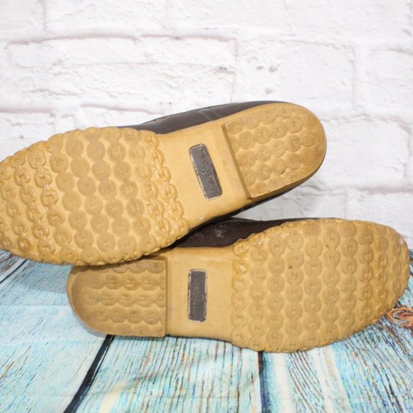 LL BEAN 11" Brown Leather Rubber Unlined Lace-up Ankle Duck Boots M 8 / L 10 - Picture 8 of 8